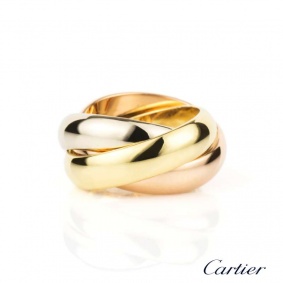 Cartier 18k Three Colour Gold Trinity Ring Size 42 B&P